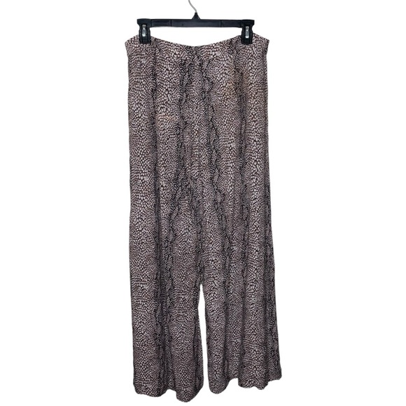 Anthropologie Skirted Wide-Leg Pants Reptile Snake Print Size 6 - Picture 7 of 15